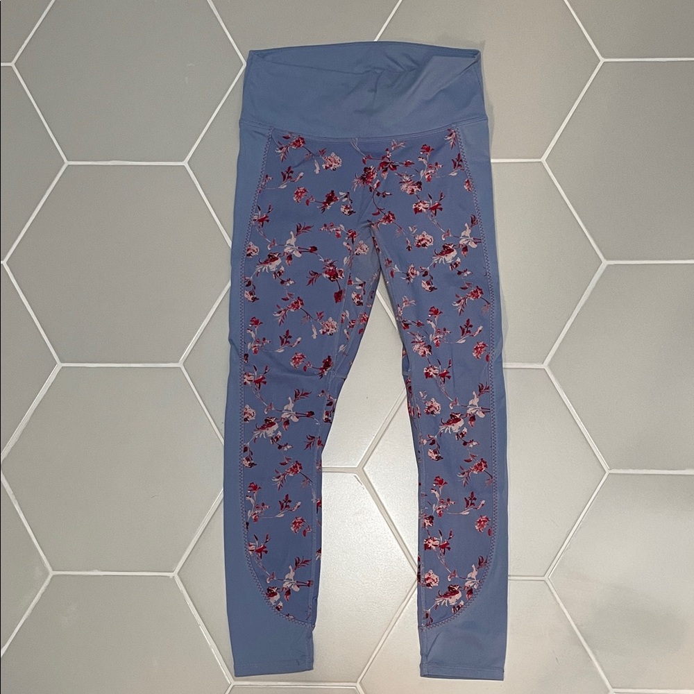 Fabletics Women's Floral Leggings in Blue and Red